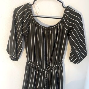 Pin stripped romper
